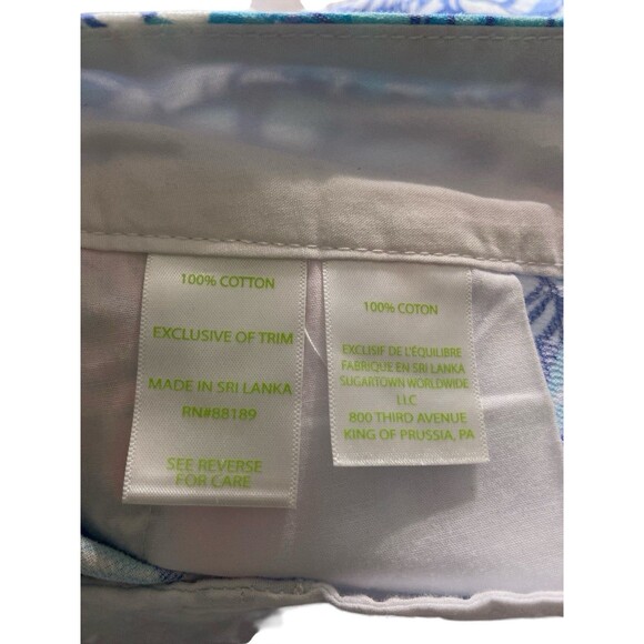 Lilly Pulitzer Women’s Short Sz 6 Seashell Print Blue Pink Cotton Summer Resort - Picture 7 of 7